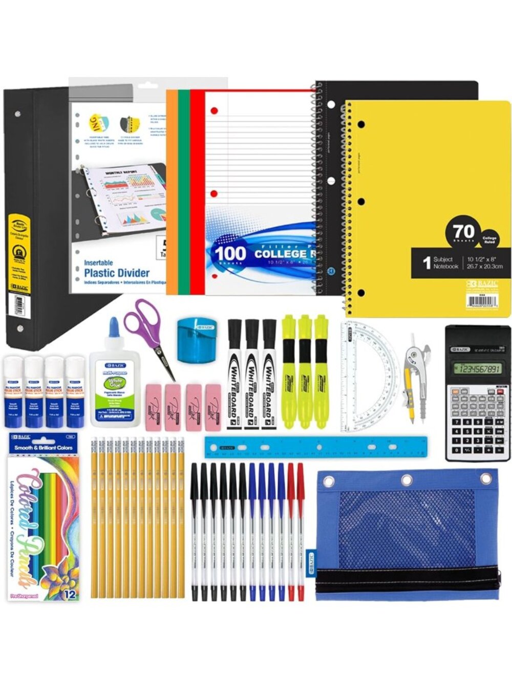 65-Piece School Supply Kit for Math & Geometry | Perfect for Middle & High